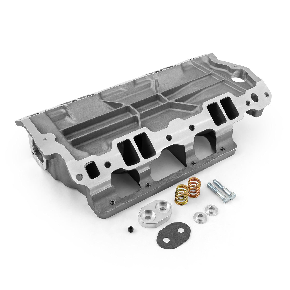 Chevy SBC 350 6-71 8-71 Supercharger Aluminum Intake Manifold [Satin]