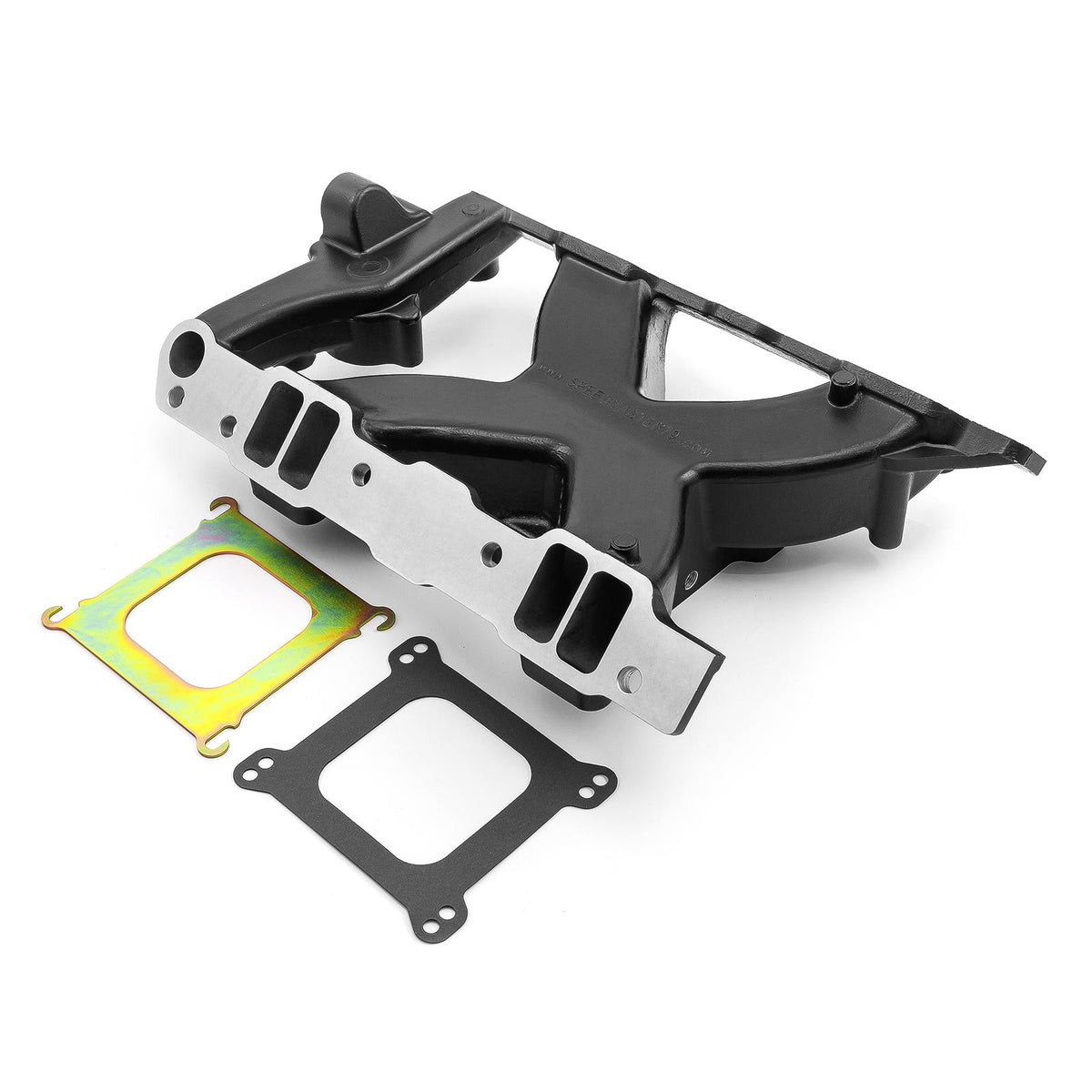 Pontiac 326 350 389 400 421 428 455 HiRise Aluminum Intake Manifold [Black]
