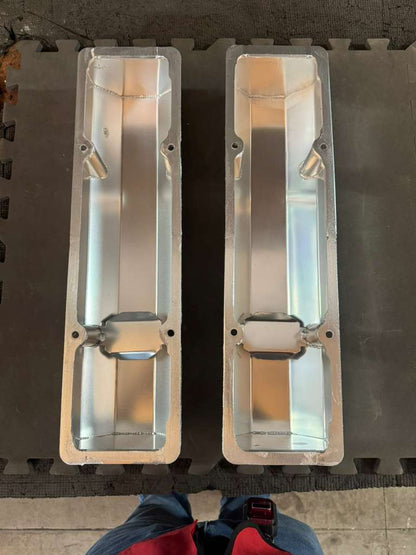 Chevy SBC 350 Chrome Fabricated Valve Covers - Tall w/o Hole