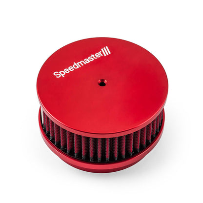 6" x 2" Washable Filter Billet Aluminum Air Cleaner Assembly Kit - Red
