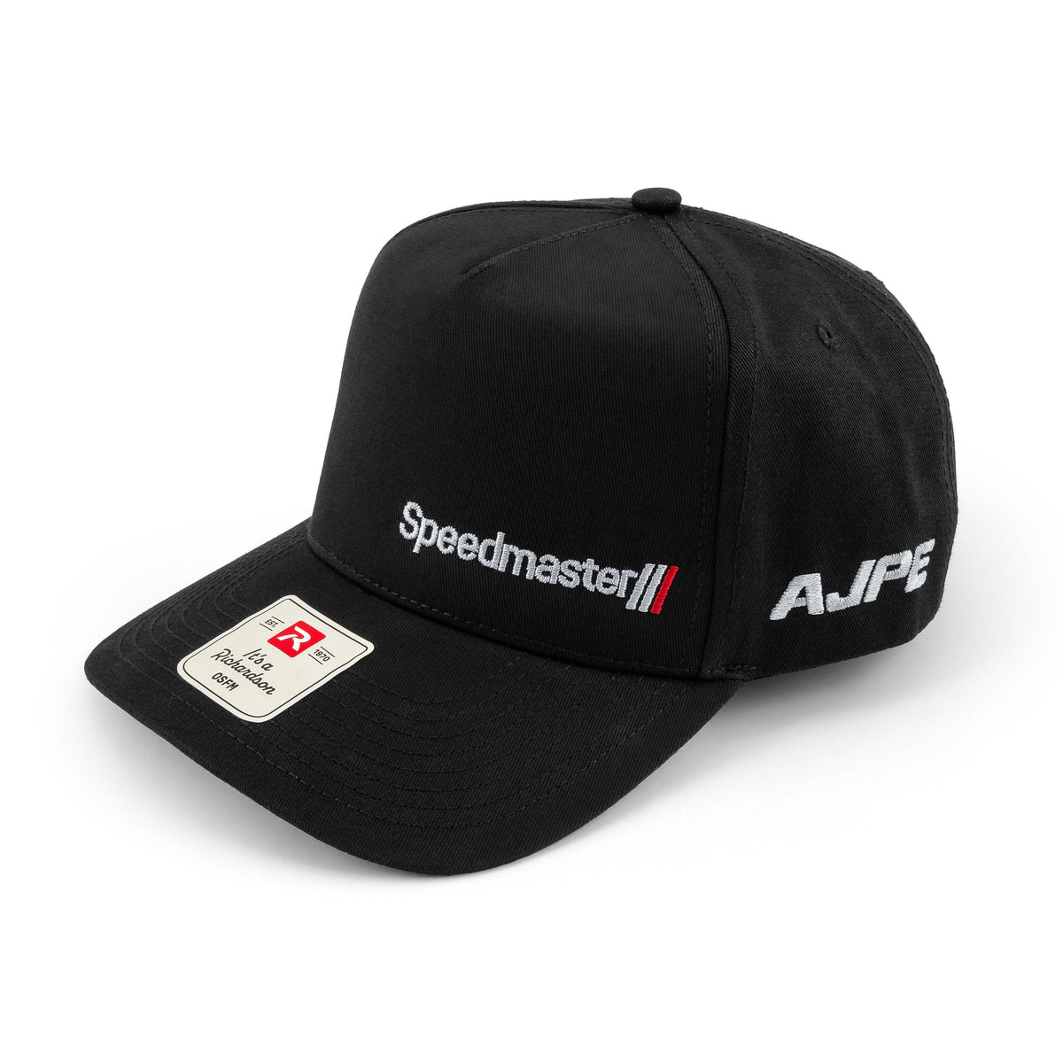 Speedmaster x MJ Racing 5-Panel Curved Brim Snapback Cap - Black