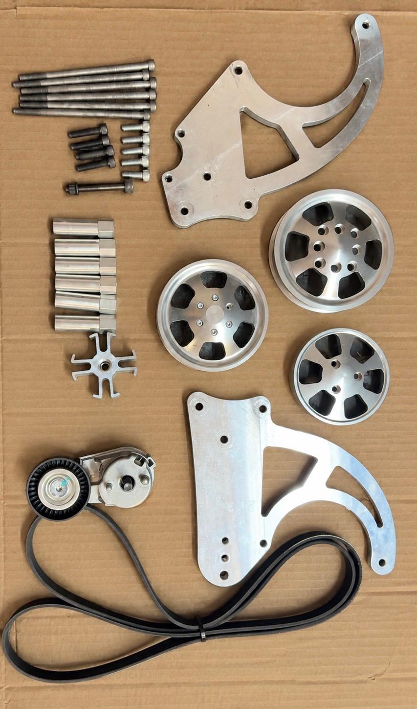 Chevy GM LS1 LS2 LS3 LS6 Aluminum Complete Serpentine Engine Pulley Kit