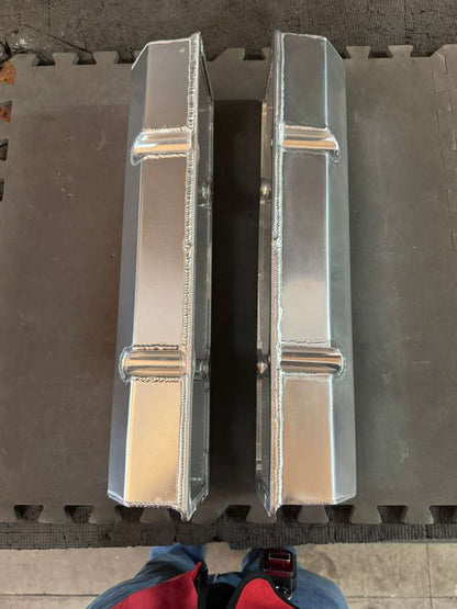Chevy SBC 350 Chrome Fabricated Valve Covers - Tall w/o Hole